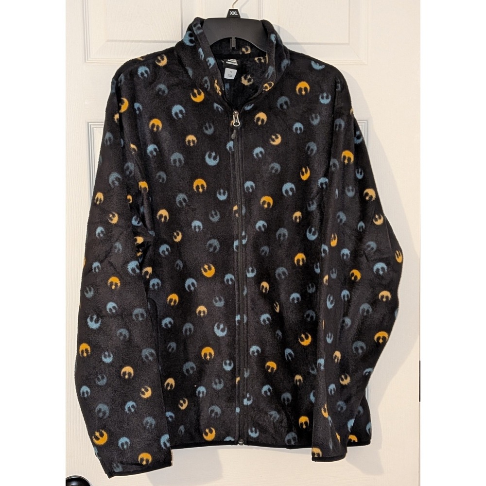 Star War Rebel Alliance Fleece Zip Jacket Black XL NWT